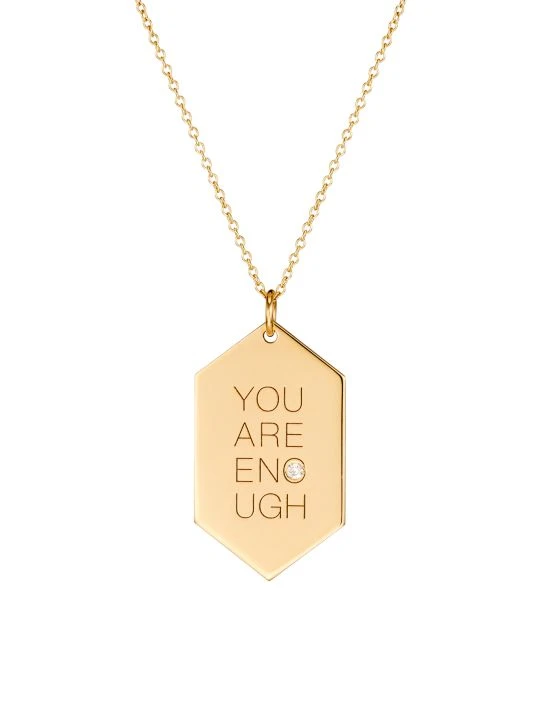 Zoë Chicco Tender Tokens 14K Gold & Diamond Engraved Medium Flag Necklace 3 Zoë Chicco Tender Tokens 14K Gold & Diamond Engraved Medium Flag Necklace