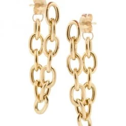 Zo&euml; Chicco 14K Yellow Gold Medium Oval-Link Chain Hoop Earrings