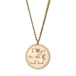 Zoë Chicco Mantras 14K Yellow Gold & Diamond "I Love You" Large Disc Pendant Necklace