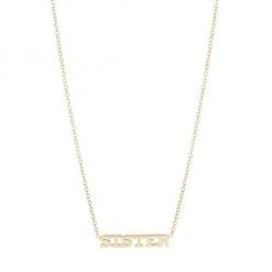 Zoë Chicco Itty Bitty Words 14K Gold Tiny Sister Necklace