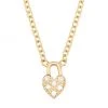 Zoë Chicco Itty Bitty 14K Yellow Gold & Diamond Heart Padlock Pendant Necklace