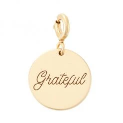 Zoë Chicco 14K Yellow Gold 'Grateful' Disc Charm