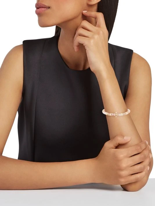 Zoë Chicco 14K Yellow Gold, Pink Opal, & Diamond Beaded Bracelet 4 Zoë Chicco 14K Yellow Gold, Pink Opal, & Diamond Beaded Bracelet - Image 2