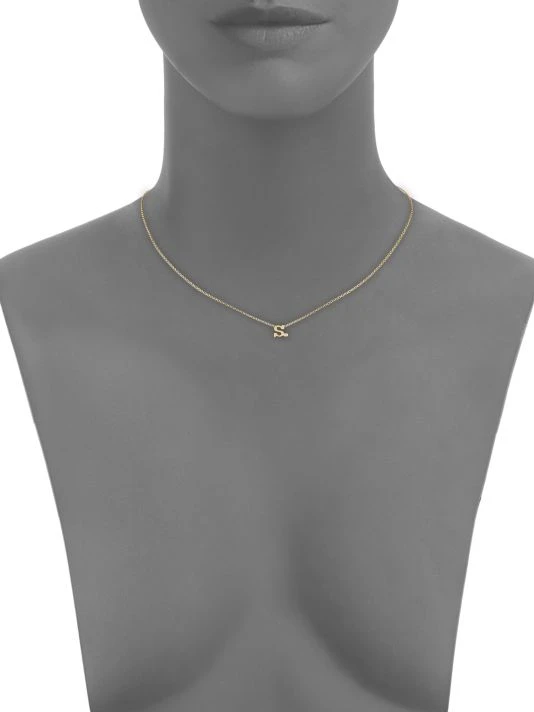 Zoë Chicco Diamond & 14K Yellow Gold Initial Pendant Necklace 3 Zoë Chicco Diamond & 14K Yellow Gold Initial Pendant Necklace - Image 2