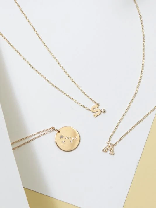 Zoë Chicco Diamond & 14K Yellow Gold Initial Pendant Necklace 4 Zoë Chicco Diamond & 14K Yellow Gold Initial Pendant Necklace - Image 3