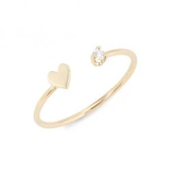 Zoë Chicco Itty Bitty Symbols 14K Yellow Gold & Diamond Open Ring