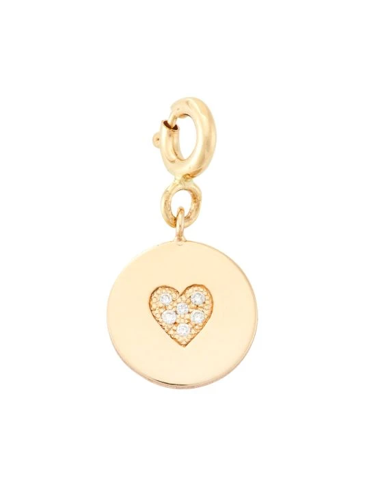 Zoë Chicco 14K Yellow Gold & Diamond Small Heart Disc Charm 3 Zoë Chicco 14K Yellow Gold & Diamond Small Heart Disc Charm