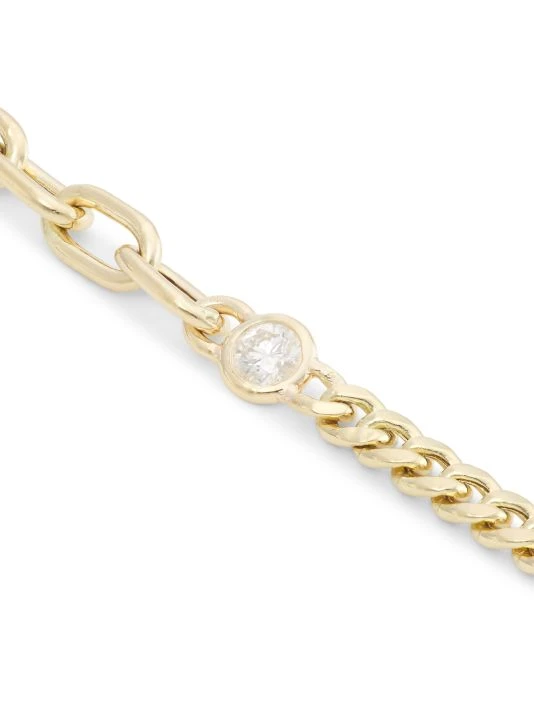 Zoë Chicco 14K Yellow Gold & Diamond Mixed Chain Bracelet 6 Zoë Chicco 14K Yellow Gold & Diamond Mixed Chain Bracelet - Image 4