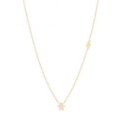 Zoë Chicco Itty Bitty Symbols 14K Gold & Diamond Star & Lightning Bolt Chain Necklace