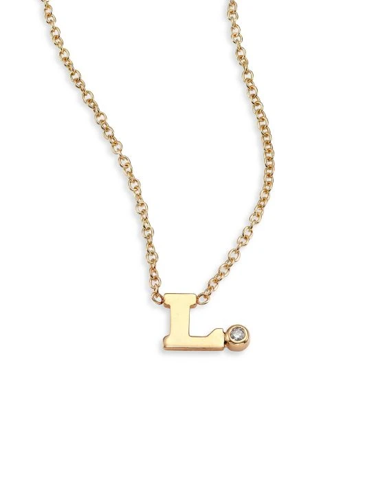 Zoë Chicco Diamond & 14K Yellow Gold Initial Pendant Necklace 9 Zoë Chicco Diamond & 14K Yellow Gold Initial Pendant Necklace - Image 8