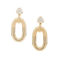 Zoë Chicco 14K Yellow Gold & White Diamond Oval Drop Earrings