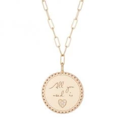 Zoë Chicco Mantra 14K Yellow Gold & Diamond 'All You Need Is Love' Pendant Necklace