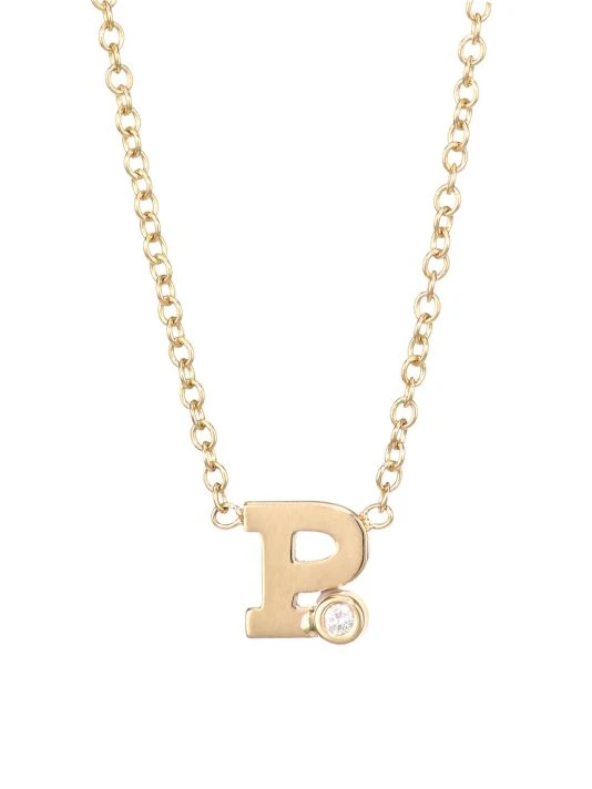 Zoë Chicco Diamond & 14K Yellow Gold Initial Pendant Necklace 13 Zoë Chicco Diamond & 14K Yellow Gold Initial Pendant Necklace - Image 12