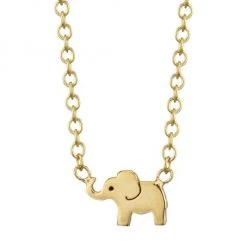 Zoë Chicco Itty Bitty Symbols 14K Yellow Gold Elephant Pendant Necklace