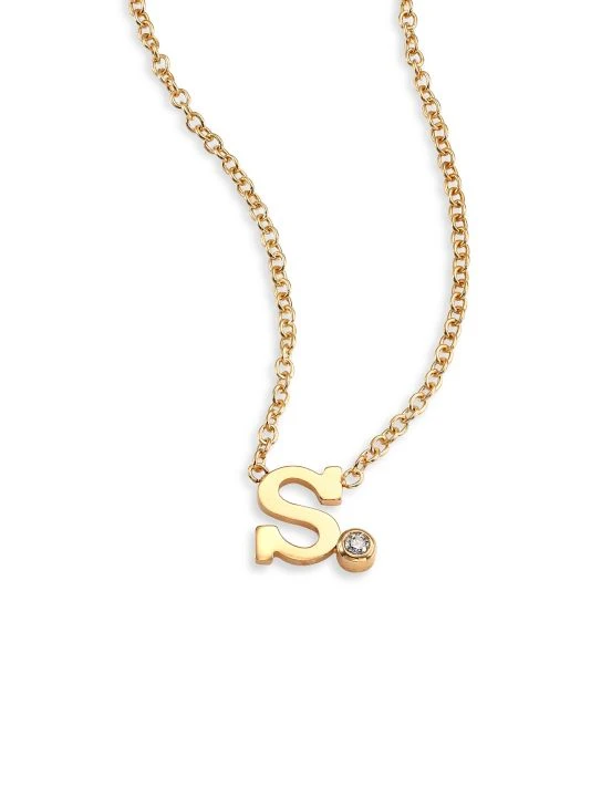 Zoë Chicco Diamond & 14K Yellow Gold Initial Pendant Necklace 15 Zoë Chicco Diamond & 14K Yellow Gold Initial Pendant Necklace - Image 14