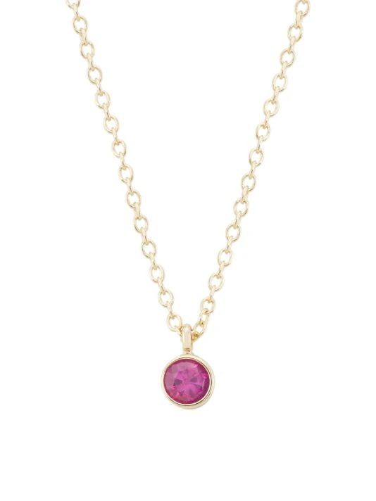Zoë Chicco 14K Yellow Gold & Pink Sapphire Pendant Necklace 3 Zoë Chicco 14K Yellow Gold & Pink Sapphire Pendant Necklace