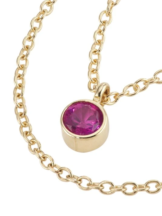 Zoë Chicco 14K Yellow Gold & Pink Sapphire Pendant Necklace 6 Zoë Chicco 14K Yellow Gold & Pink Sapphire Pendant Necklace - Image 4