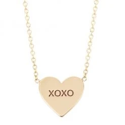 Zoë Chicco Feel The Love 14K Yellow Gold Candy-Heart Pendant Necklace