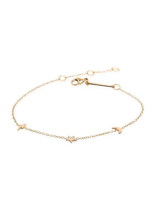 Zoë Chicco Itty Bitty Symbols 14K Yellow Gold & Diamond Celestial Bracelet 3 Zoë Chicco Itty Bitty Symbols 14K Yellow Gold & Diamond Celestial Bracelet