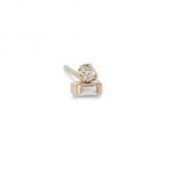 Zo&euml; Chicco Baguette Diamonds 14K Gold & Diamond Baguette Stud Earring