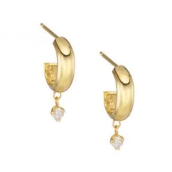 Zoë Chicco Prong Diamonds 14K Gold & Diamond Huggie Earrings