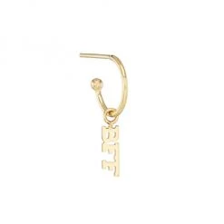Zo&euml; Chicco Itty Bitty Words 14K Gold BFF Huggie Hoop Earring