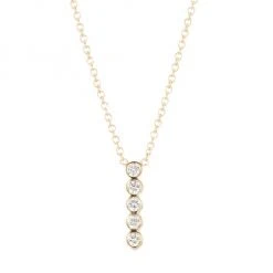 Zoë Chicco Bezel Diamonds 14K Gold & Diamond Vertical Pendant Necklace