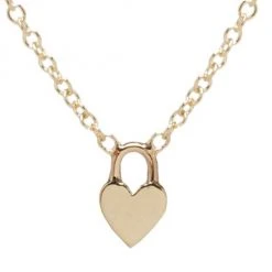 Zoë Chicco 14K Yellow Gold Heart Padlock Pendant Necklace