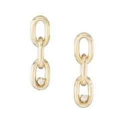 Zoë Chicco Prong Diamonds 14K Gold & Diamond Oval Link Chain Drop Earrings