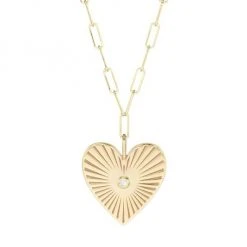 Zoë Chicco Medallion 14K Gold & Diamond Radiant Heart Medallion Charm Necklace