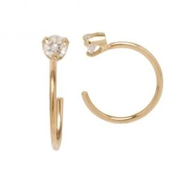 Zoë Chicco 14K Yellow Gold & Diamond Open Hoop Earrings