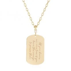 Zoë Chicco Mantra 14K Gold & Diamond Dog Tag Mantra Necklace