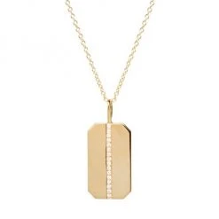Zoë Chicco 14K Yellow Gold & Diamond Medium Dog Tag Pendant Necklace