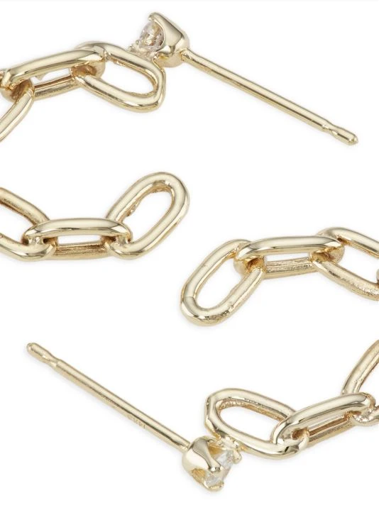 Zoë Chicco 14K Yellow Gold & Diamond Medium Hoop Earrings 5 Zoë Chicco 14K Yellow Gold & Diamond Medium Hoop Earrings - Image 3