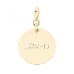 Zoë Chicco 14K Yellow Gold & Diamond 'Loved' Disc Charm