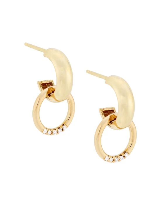 Zoë Chicco 14K Yellow Gold & Diamond Door-Knocker Hoop Earrings 3 Zoë Chicco 14K Yellow Gold & Diamond Door-Knocker Hoop Earrings
