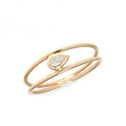 Zo&euml; Chicco Paris 18K Yellow Gold & Diamond Solitaire Double Band Ring