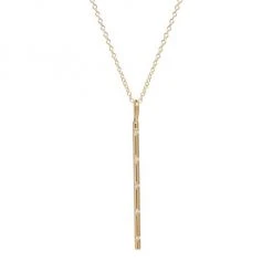 Zo&euml; Chicco 14K Yellow Gold Pav&eacute; Diamond Bar Pendant Necklace