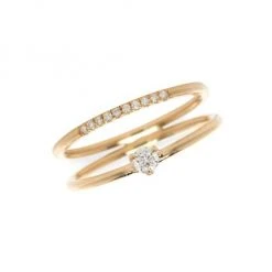 Zo&euml; Chicco 14K Yellow Gold & Diamonds Double Band Prong Ring
