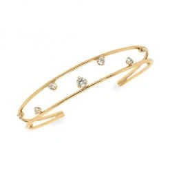 Zoë Chicco Prong Diamonds 14K Yellow Gold Double Cuff Bracelet