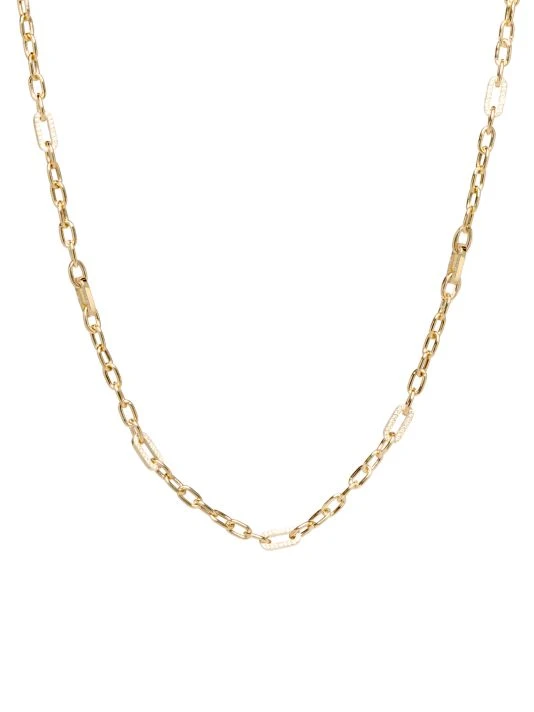 Zoë Chicco Heavy Metal 14K Yellow Gold & Diamond Pavé Medium Square-Oval Link Necklace 3 Zoë Chicco Heavy Metal 14K Yellow Gold & Diamond Pavé Medium Square-Oval Link Necklace