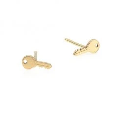Zoë Chicco 14K Gold Key Stud Earrings