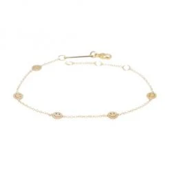 Zoë Chicco Itty Bitty Symbols 14K Gold Smiley Faces Bracelet