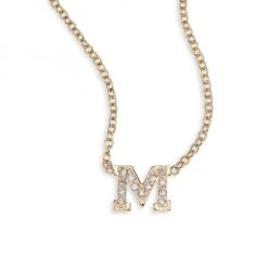 Zoë Chicco Pavé Diamond & 14K Yellow Gold Initial Pendant Necklace Initial E -Outlet Zoë Chicco Store unnamed file 504