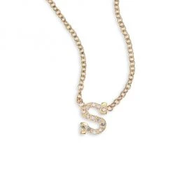 Zoë Chicco Pavé Diamond & 14K Yellow Gold Initial Pendant Necklace Initial E -Outlet Zoë Chicco Store unnamed file 505