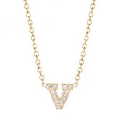 Zoë Chicco Pavé Diamond & 14K Yellow Gold Initial Pendant Necklace Initial E -Outlet Zoë Chicco Store unnamed file 511