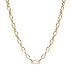 Zoë Chicco 14K Yellow Gold & Diamond Medium Square-Oval Link Necklace