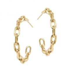 Zoë Chicco Heavy Metal 14K Yellow Gold Large Oval Link Huggie Earrings