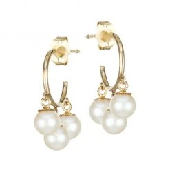 Zoë Chicco 14K Yellow Gold & 4MM White Cultured Freshwater Pearl Hoop Earrings
