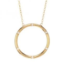 Zoë Chicco 14K Yellow Gold & Diamond Open Circle Pendant Necklace